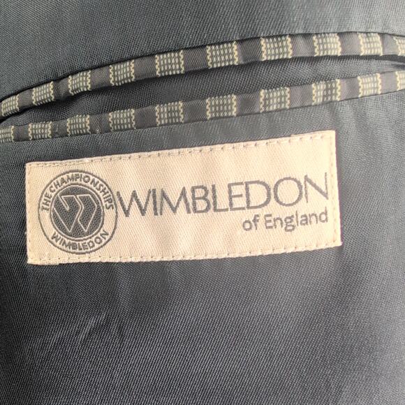 Wimbledon Of England Wool Blend Navy Gold Button Suit Jacket Men's 56R - Picture 5 of 11